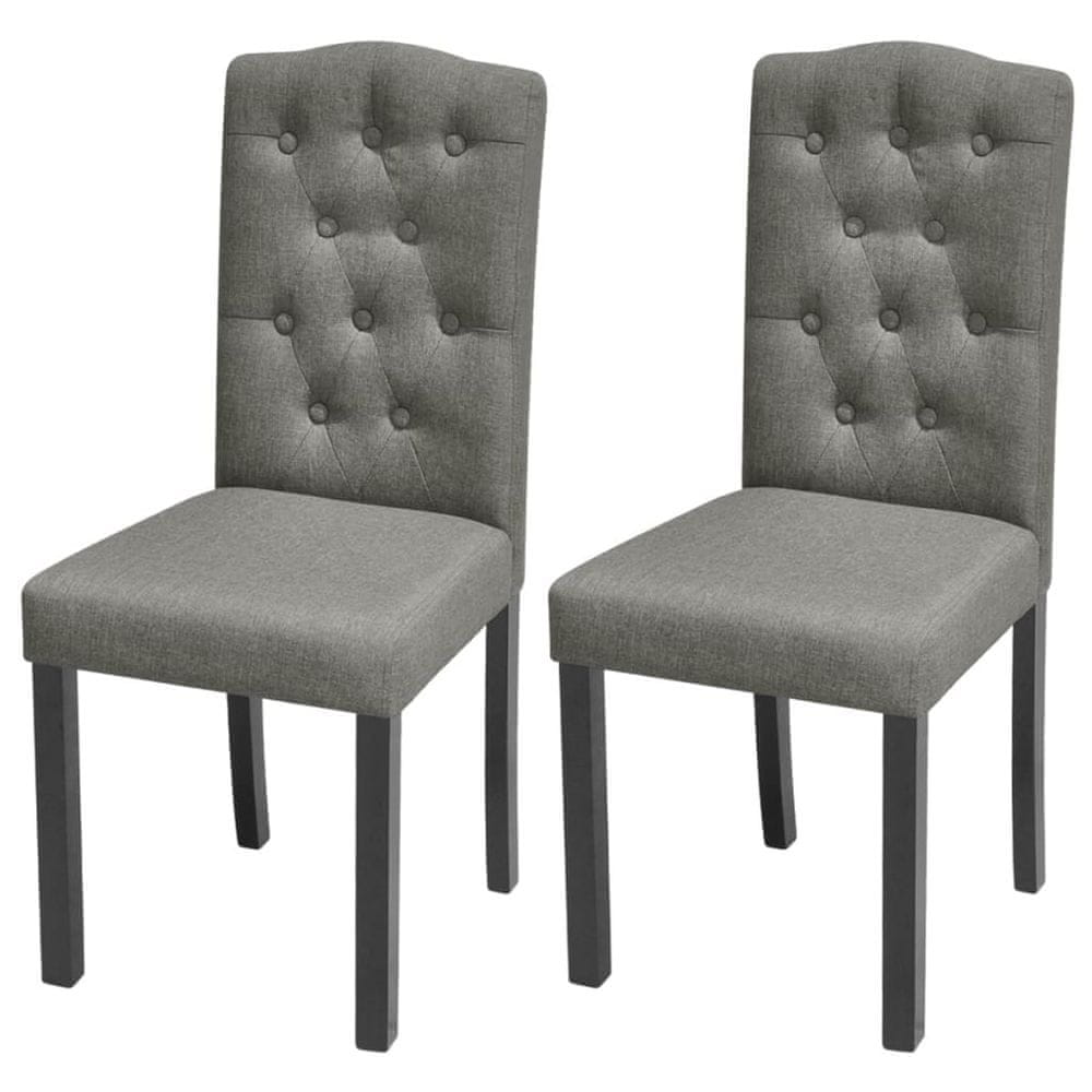Vidaxl Jedálenské stoličky 2 ks, sivé, látka